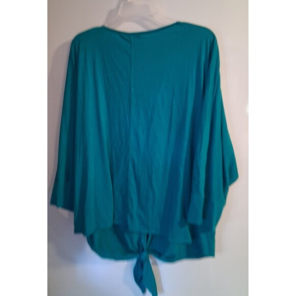 Zac & Rachel Blue Short Sleeve V-neck Blouse Sz 3X - Picture 2 of 2